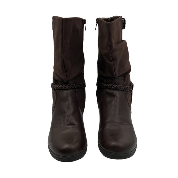 Lifestride Brown Keynote Slouch Block Heel Boots Size 9.5 Women's - Picture 3 of 12